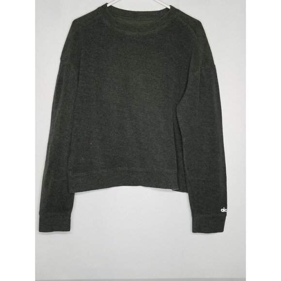 Alo Carve Sweater tags removed‎ measurements are approx med/large  gray fleece - Picture 1 of 12